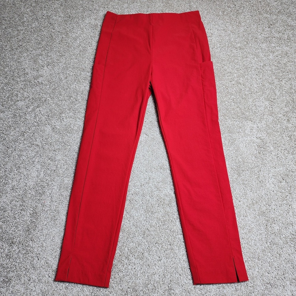Athleta Wander Slim Pant Red Athleisure Travel Stretch Ankle Pant Size 10